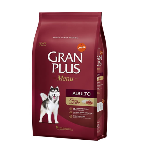 Gran Plus Menu Ces Adultos sabor Carne e Arroz 15kg