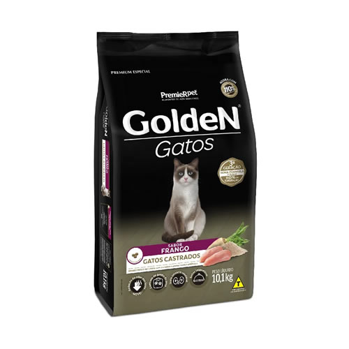 Rao Golden Gatos Adultos Castrados Sabor Frango 10Kg