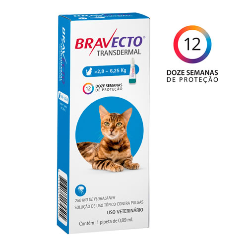 Antipulgas Bravecto Transdermal MSD para Gatos 2,8 a 6,25kg