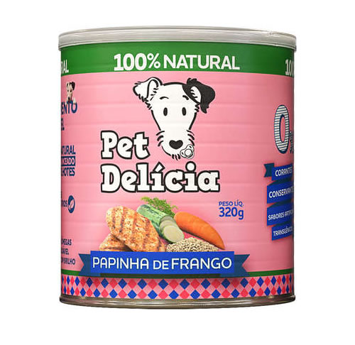 Pet Delcia Papinha de Frango para Ces Filhotes 320gr