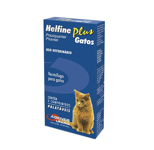 Vermfugo Helfine Plus para Gatos - 2 comprimidos