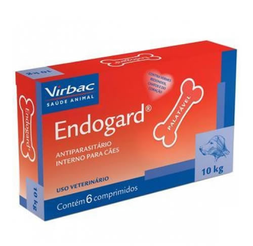 Vermfugo Virbac Endogard para Ces at 10 Kg - caixa com 6 comprimidos