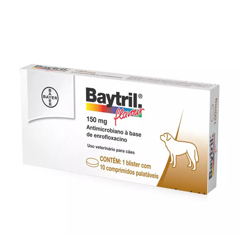 Baytril Flavour 150mg com 10 comprimidos