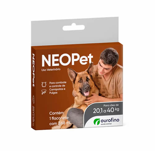 Antipulgas e Carrapatos Neopet Ourofino para Ces de 20,1Kg a 40Kg