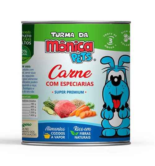 Rao mida Turma da Mnica Pets Carne com Especiarias para Ces 280 g