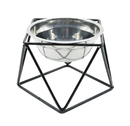 Comedouro Alto Ergo Design em Inox Pequeno 900ml Para C�es e Gatos - nf pet