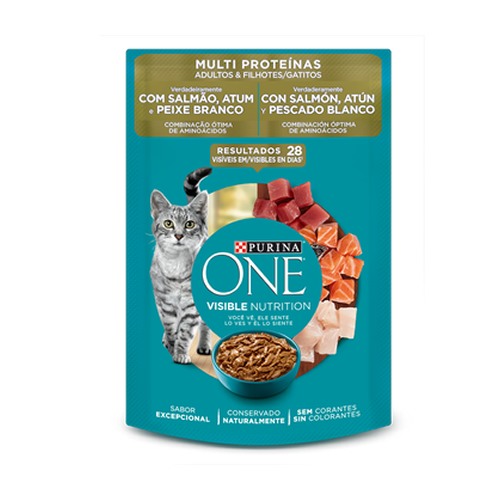 Sach One Multi Proteinas para Gato sabor Salmo, Atum e Peixe Branco - 85g