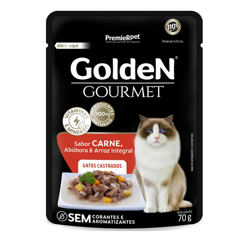 GoldeN Gourmet Gatos Castrados sabor Carne 70gr