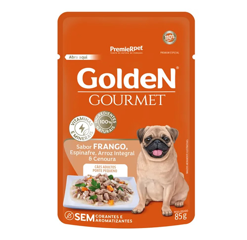 Sache Golden Gourmet Co Adulto Raa Pequena Frango 85g