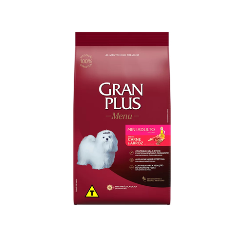 Rao GranPlus Menu para Ces Adultos de Porte Mini Sabor Carne e Arroz 10.1kg