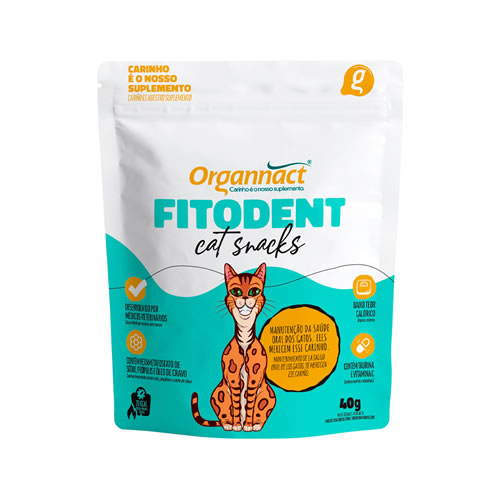 Suplemento Organnact Fitodent Cat Snacks para Gatos 40gr