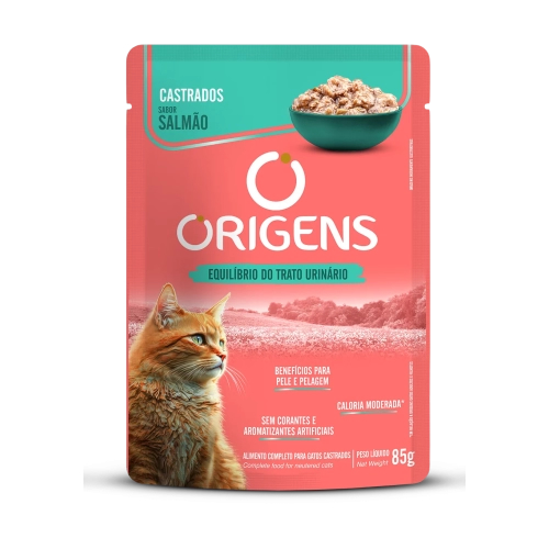 Origens Sache Para Gatos Adultos E Castrados Sabor Salmao - 85 Gr