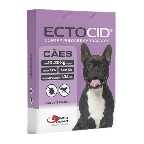 Antipulga e Carrapato Ectocid Agener Unio Anti Coceira Pulga Vermelhido chatos 10 a 20kg