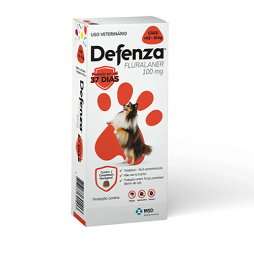 Antipulgas e Carrapatos MSD Defenza100mg para Ces de 4,5 a 10 kg