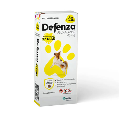 Antipulgas e Carrapatos MSD Defenza 45mg para Ces de 2 a 4,5 kg