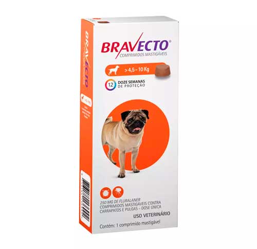 Antipulgas e Carrapatos Bravecto para Ces de 4,5 a 10 kg