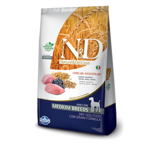 Rao N&D Low Grain para Ces Adultos Cordeiro Medium - 2,5kg