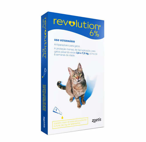 Antipulgas e Carrapatos Zoetis Revolution 6% para Gatos de 2,5 a 5 kg - 45 mg 