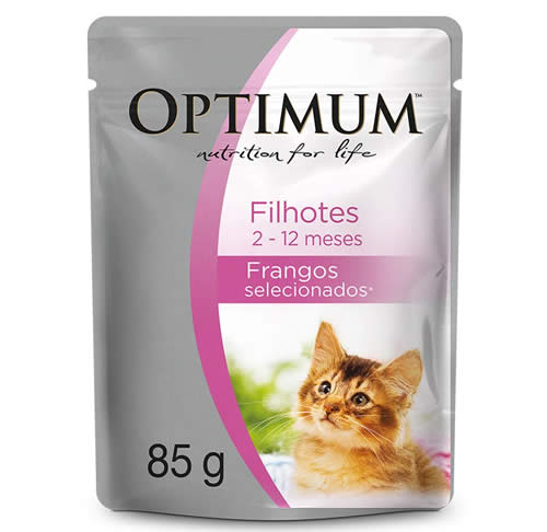 Alimento mido Optimum Sach Gatos Filhotes Frango 85g