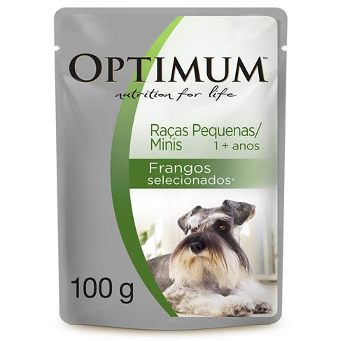 Alimento mido Optimum Sach Ces Adultos Raas Pequenas/ Minis Frango 100g